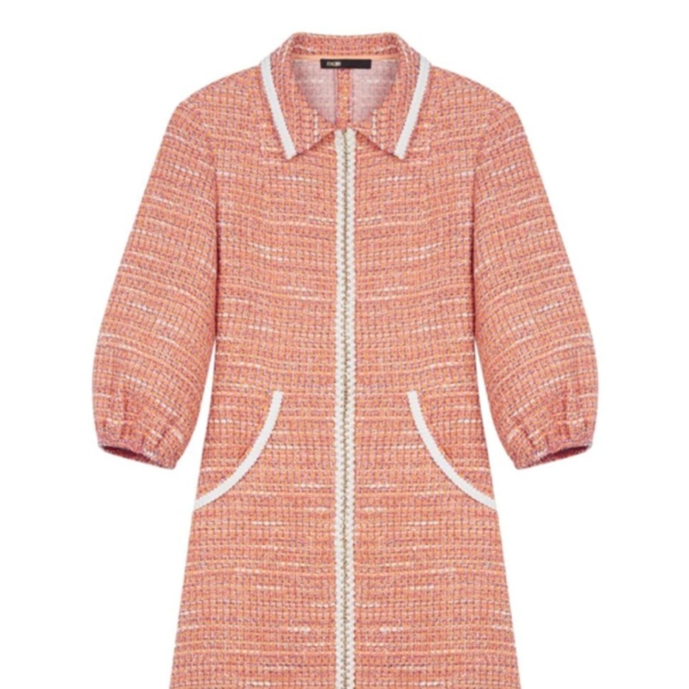 Maje Rimoda 3/4 Sleeve Dress in Orange